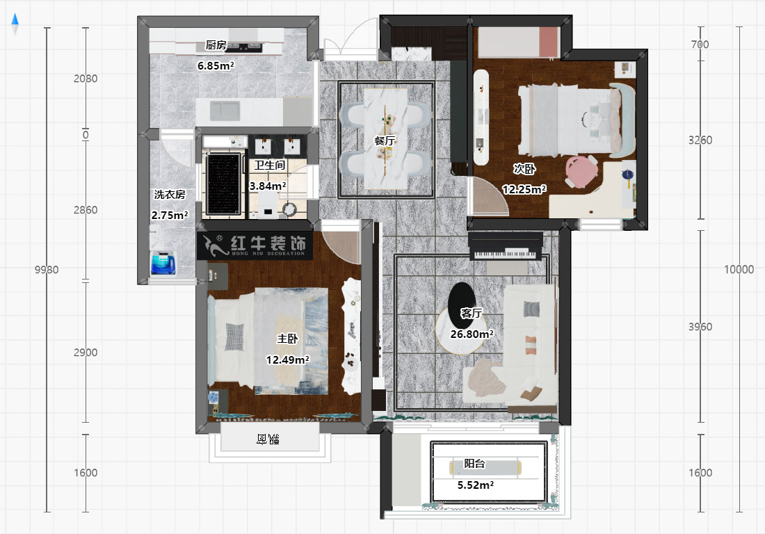 石海升|九瓏天譽(yù)16-1202-89㎡-簡(jiǎn)約輕奢風(fēng)格|2室2廳1衛(wèi)|二手房裝修|定制家¥121959|全包12