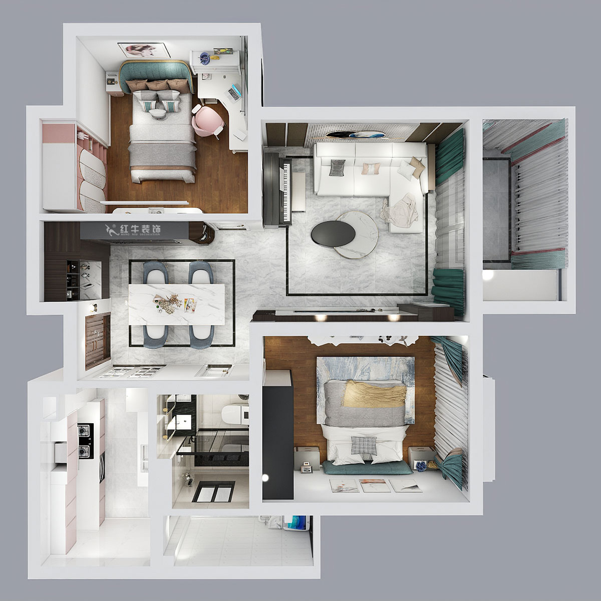 石海升|九瓏天譽(yù)16-1202-89㎡-簡(jiǎn)約輕奢風(fēng)格|2室2廳1衛(wèi)|二手房裝修|定制家¥121959|全包12