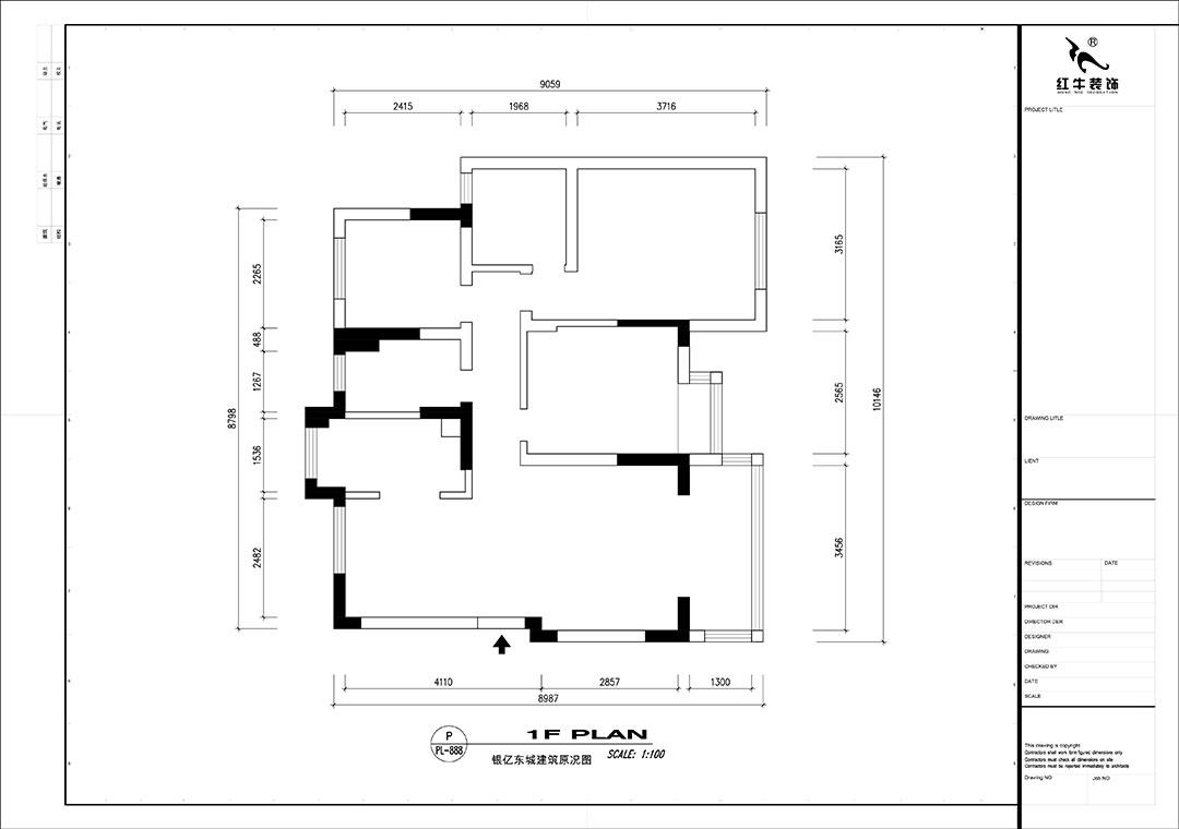 【實景案例】魏明花|銀億東城-95㎡-極簡主義風格|3室2廳1衛(wèi)|老精裝修改造|定制家|全包14萬|00_01銀億東城19街區(qū)建筑原況圖