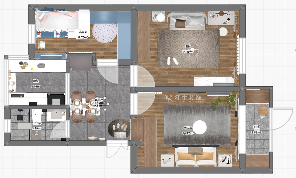劉小勇|馬鞍山路2號(hào)小區(qū)6-101-77㎡-現(xiàn)代簡(jiǎn)約風(fēng)格|3室1廳1衛(wèi)|二手房裝修|定制家¥100600|全包10