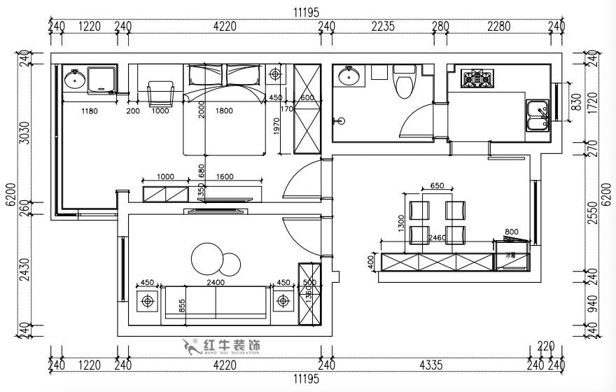 張桐瑋|南堡新寓7-2-102-58㎡-現(xiàn)代簡約風(fēng)格|2室1廳1衛(wèi)|舊房改造|定制家¥66000|全包6
