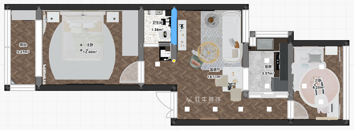 朱明琪|富貴里3-乙單元-601-55㎡-現(xiàn)代簡(jiǎn)約風(fēng)格|2室2廳1衛(wèi)|老房裝修|定制家|全包14