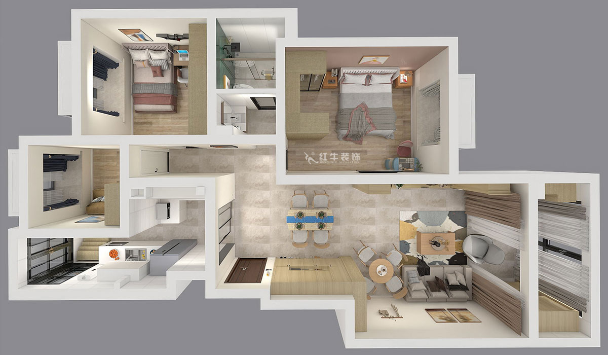 石海升｜托樂(lè)嘉睦鄰居15-305-103㎡-田園極簡(jiǎn)風(fēng)格｜3室2廳1衛(wèi)｜新房裝修｜定制家￥121726｜全包12