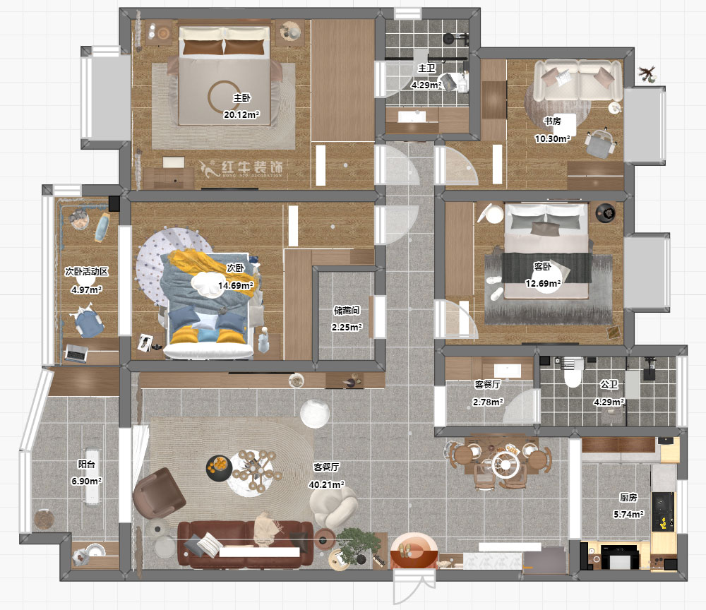 魏明花|武夷綠洲賞桂苑4-3-306-154㎡-現(xiàn)代簡約風(fēng)格|4室2廳2衛(wèi)|二手房裝修|定制家|全包20