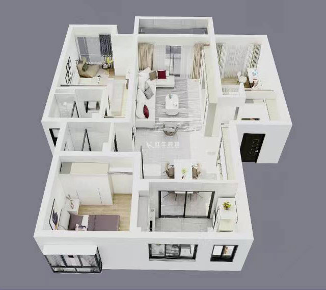 魏明花|紫金明珠28-405-123㎡-現(xiàn)代簡約風格|3室2廳2衛(wèi)|二手房裝修|定制家¥175696|全包17