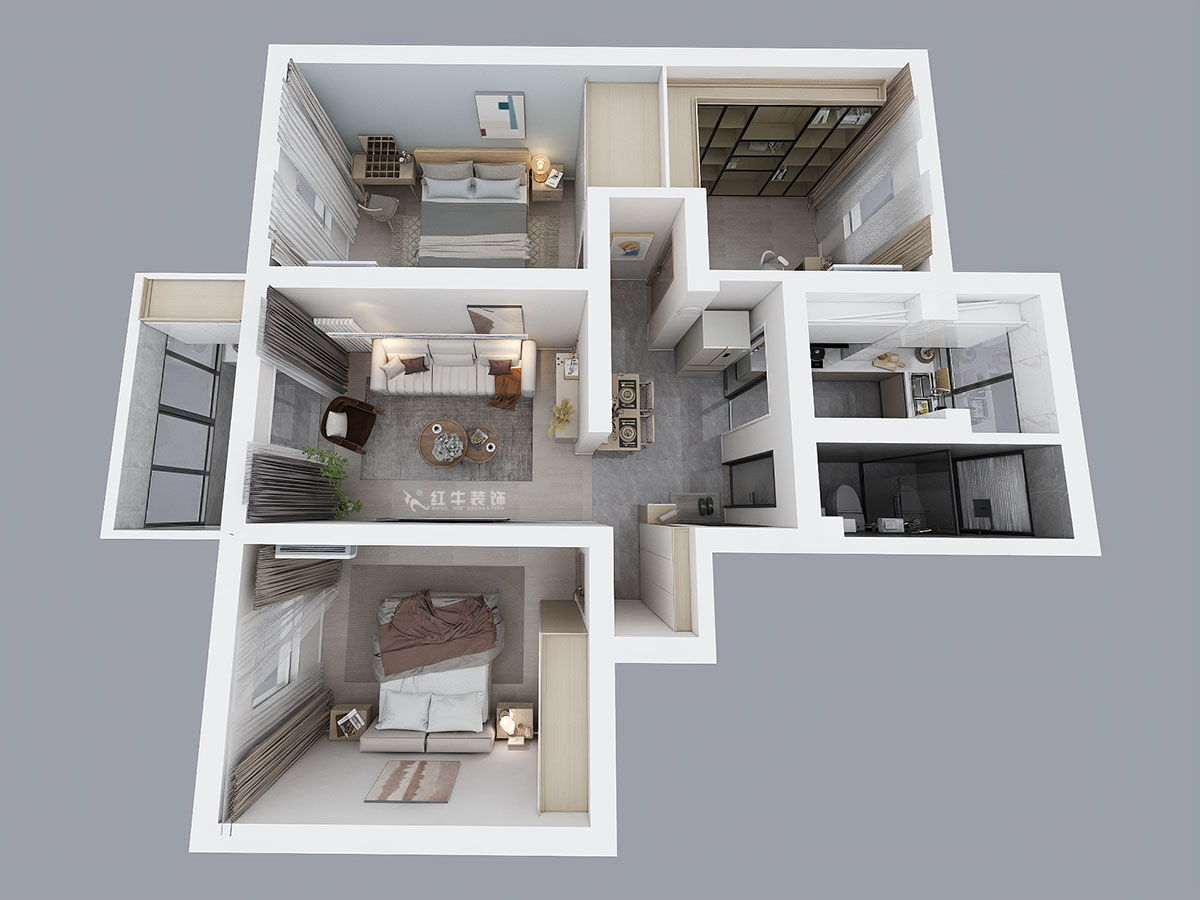 魏明花|五條巷3號(hào)502室-98㎡-現(xiàn)代簡(jiǎn)約風(fēng)格|3室2廳1衛(wèi)|二手房裝修|定制家¥135762|全包13萬(wàn)|00_04鳥(niǎo)瞰圖