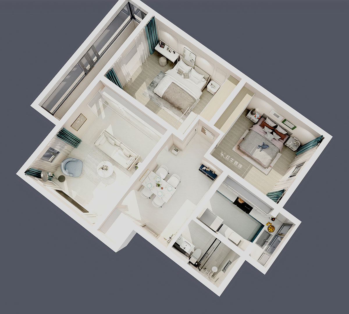 陸利民|金寧新村6-502-98㎡-現(xiàn)代風格|2室2廳1衛(wèi)|舊房改造裝修|定制家|全包12