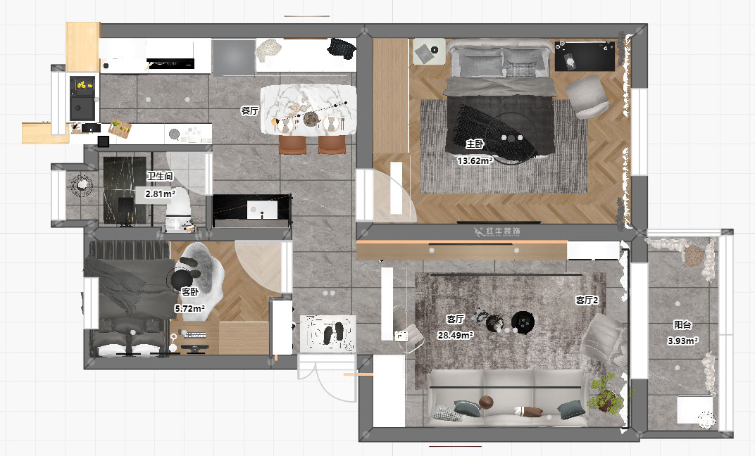 高靈慧|風(fēng)光里29-108-801-70㎡-現(xiàn)代風(fēng)格|2室1廳1衛(wèi)|老房裝修|定制家|全包10