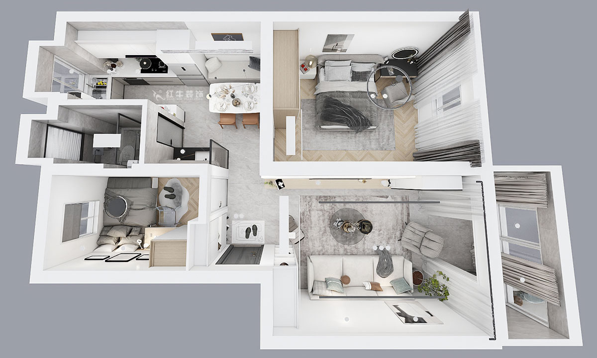 高靈慧|風(fēng)光里29-108-801-70㎡-現(xiàn)代風(fēng)格|2室1廳1衛(wèi)|老房裝修|定制家|全包10