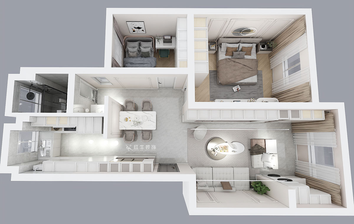 顧娟|苜蓿園東街1號49-501-72㎡-現(xiàn)代簡約風格|2室2廳1衛(wèi)|舊房裝修|定制家|全包11