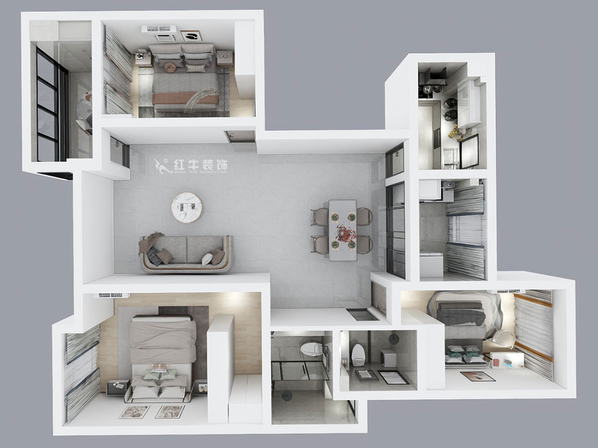 蔣?。泻Ｈ{麗舍東苑1-1003-135㎡-現(xiàn)代簡(jiǎn)約風(fēng)格｜3室2廳2衛(wèi)｜老房裝修｜定制家｜全包20萬(wàn)｜00_04鳥(niǎo)瞰圖