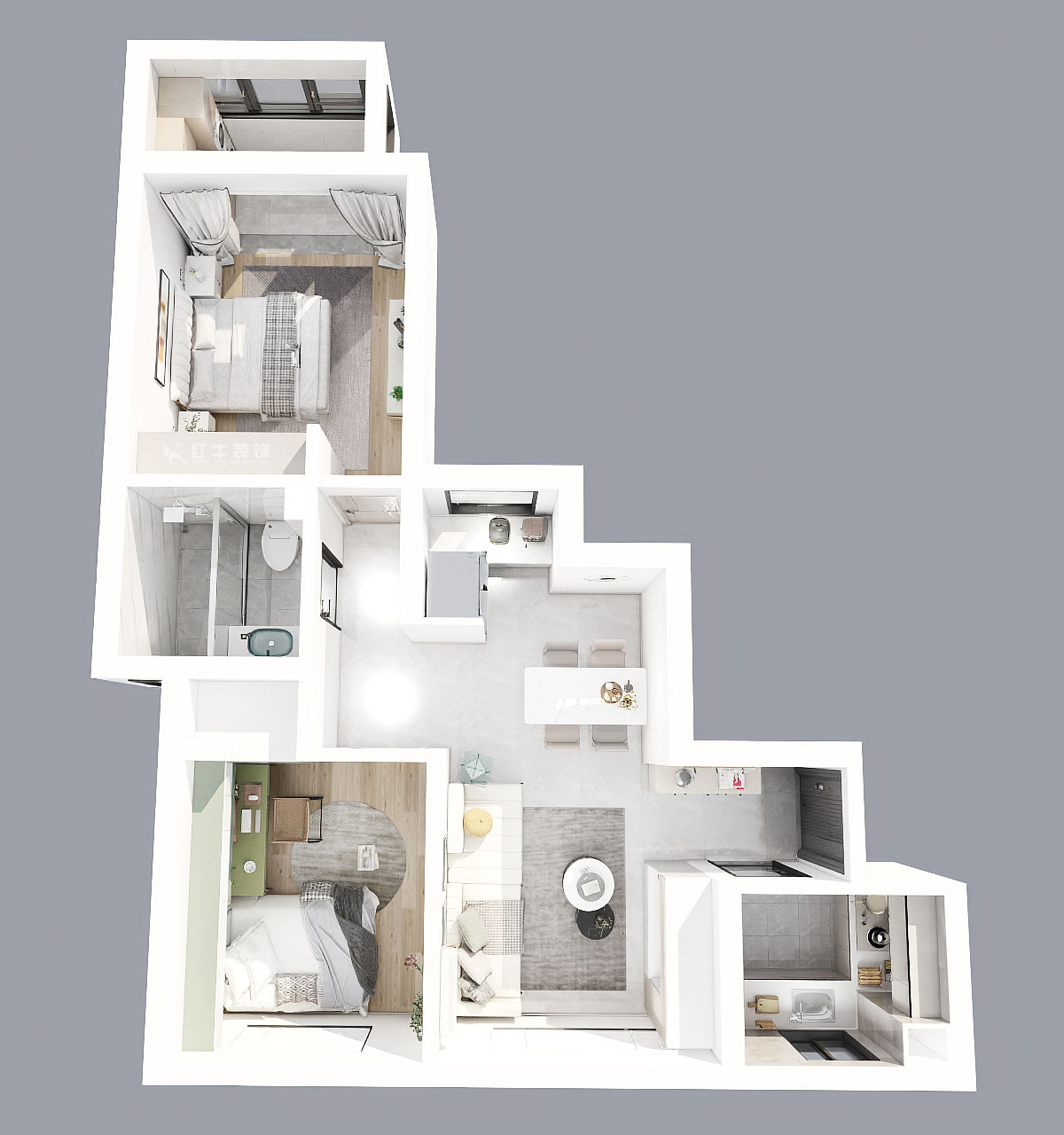 吳昊|金達花園9-2-2301-77㎡-現(xiàn)代風(fēng)格|2室2廳1廚1衛(wèi)|毛坯裝修|定制家|全包8