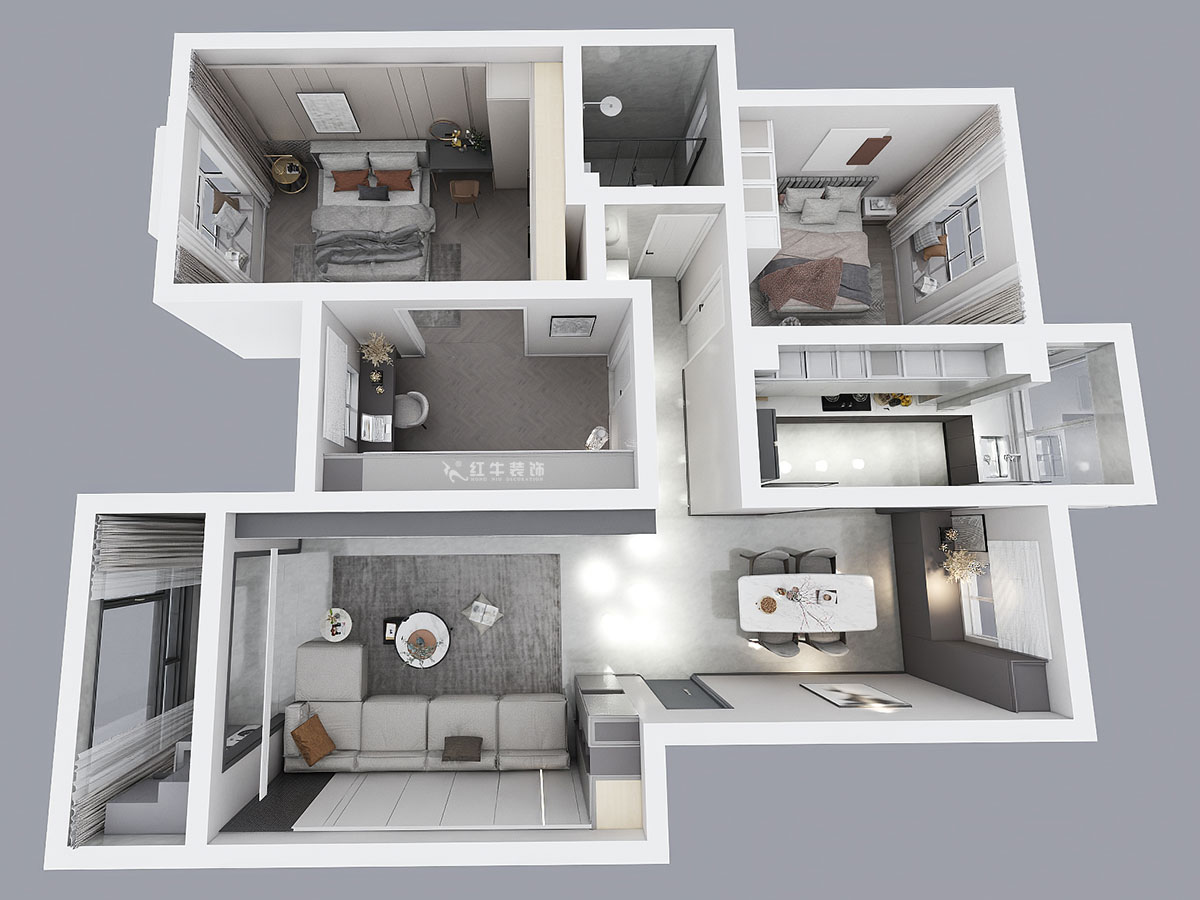 顧娟｜雙贏花園南區(qū)2-3-306-110㎡-現(xiàn)代風格｜3室2廳1衛(wèi)｜舊房裝修｜定制家｜全包15