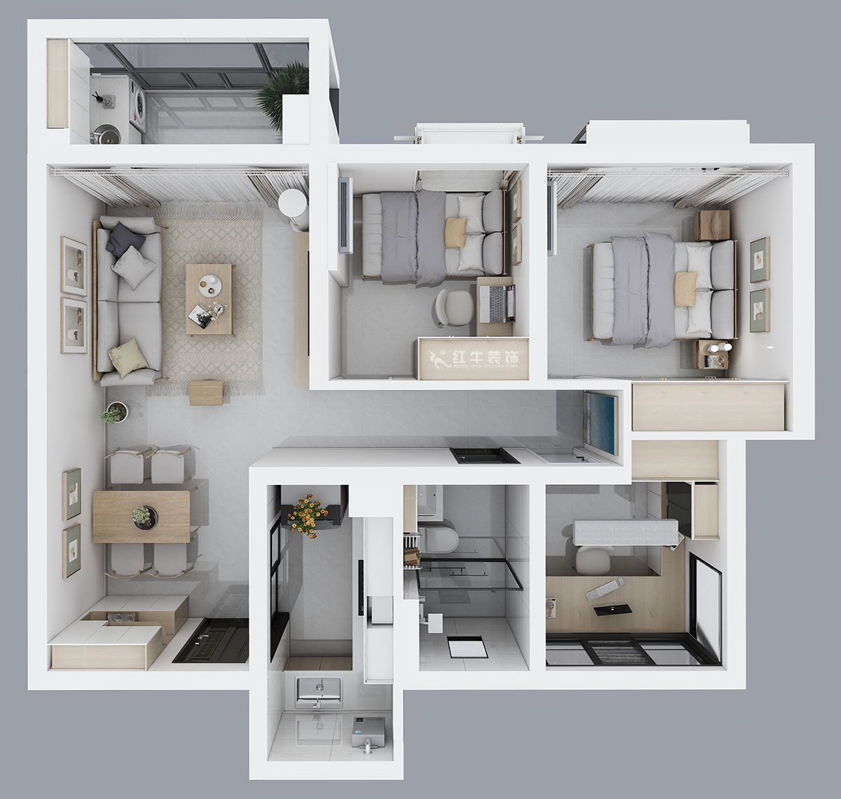 仇美蓉|保利西江月5-2-3006-86㎡-簡約風(fēng)格|2室2廳1衛(wèi)|新房裝修|半包|半包6