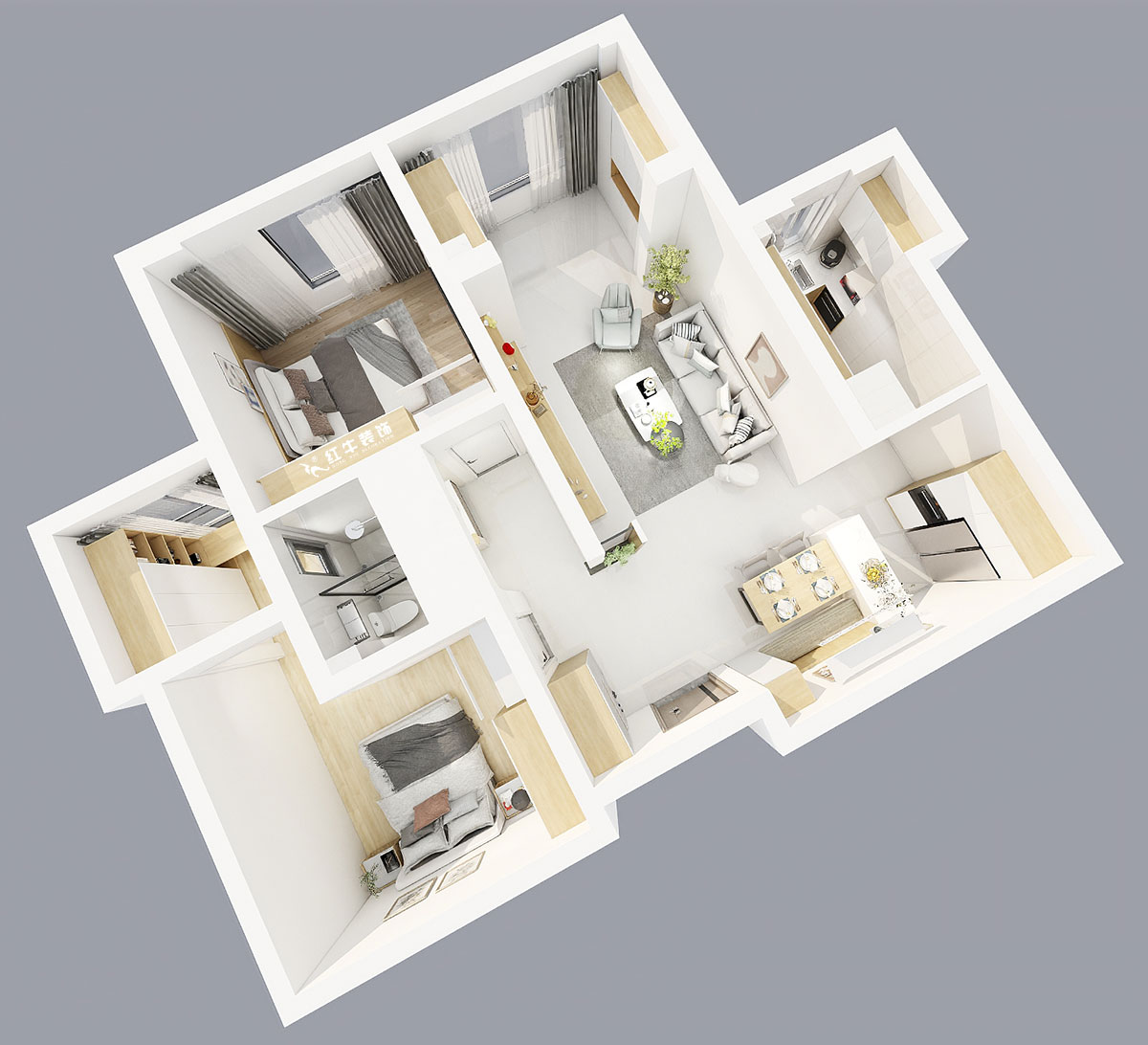 陸利民|威尼斯水城3街區(qū)2-1902-110㎡-現(xiàn)代簡約風格|2室2廳1衛(wèi)|新房裝修|定制家|全包14