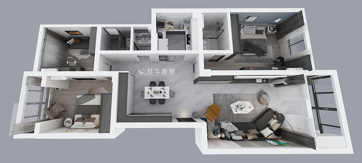 吳波|翠屏國(guó)際15-1-502-128㎡-現(xiàn)代風(fēng)格|3室2廳2衛(wèi)|老房裝修|定制家|全包14