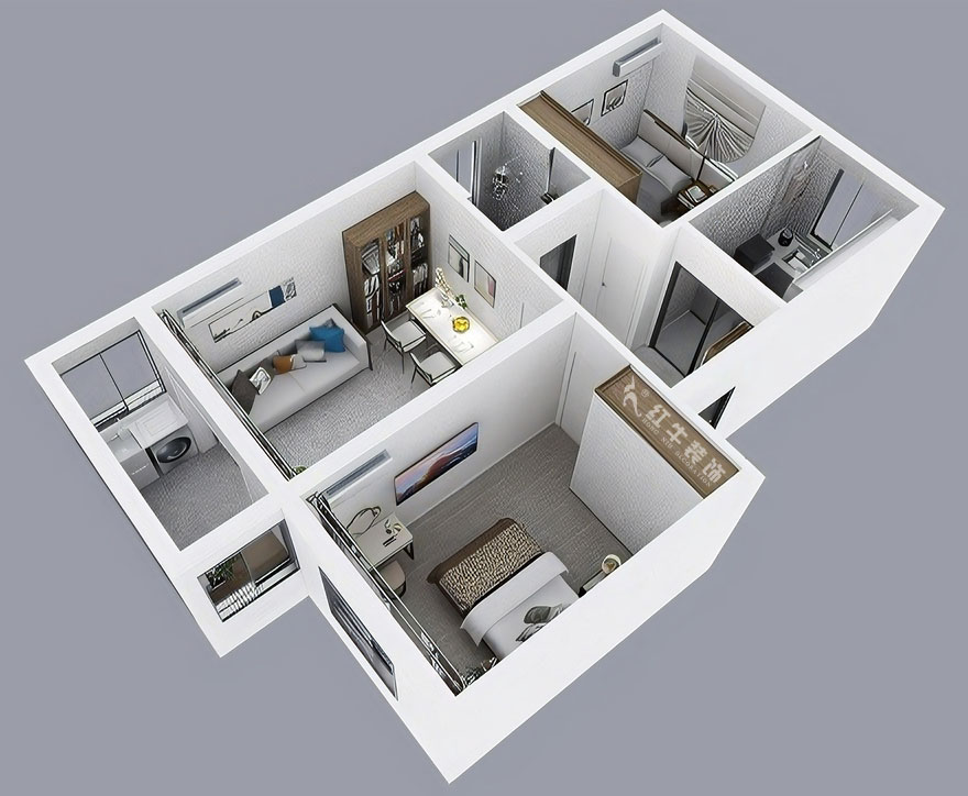 吳波｜馬臺街56號502-401-60㎡-現(xiàn)代風格｜2室2廳1衛(wèi)｜老房裝修｜定制家｜全包9