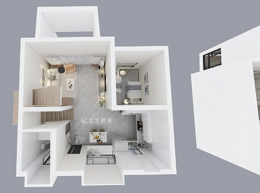 孟憲濤|養(yǎng)龍山莊D-11B-120㎡-現(xiàn)代簡約風(fēng)格|3室2廳2衛(wèi)|老房裝修|定制家|全包14萬|00_06一樓鳥瞰