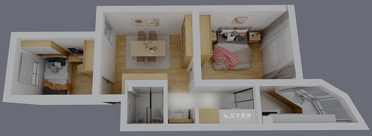 劉曉芳｜虹苑新寓二村4-5-210-60㎡-北歐風格｜2室2廳1衛(wèi)｜老房裝修｜定制家｜全包8