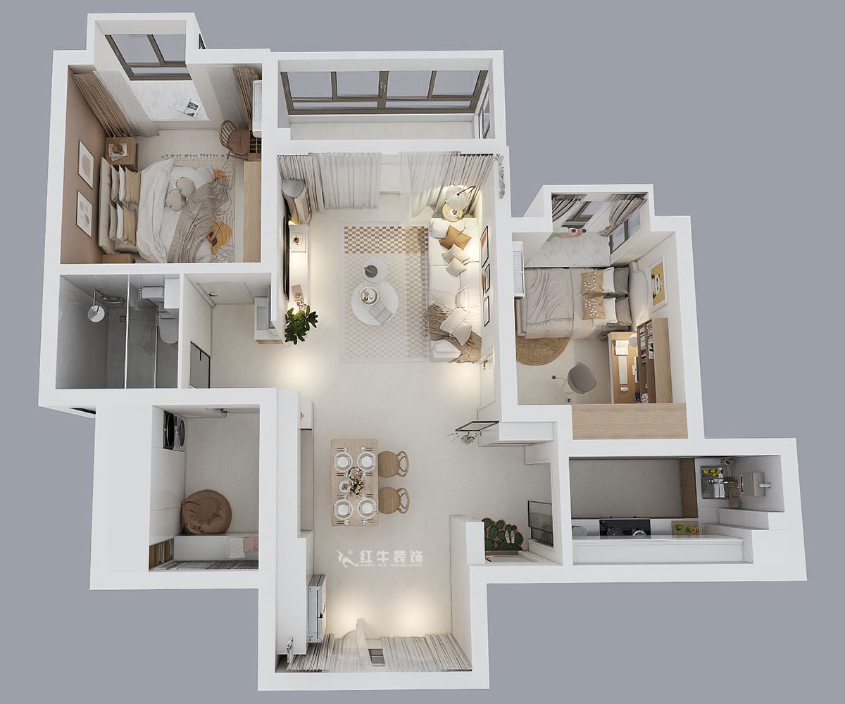 仇美蓉|弘陽燕江府4-2-1503-93㎡-簡(jiǎn)約風(fēng)格|3室1廳1衛(wèi)|老房裝修|定制家|全包12萬|00_04鳥瞰圖