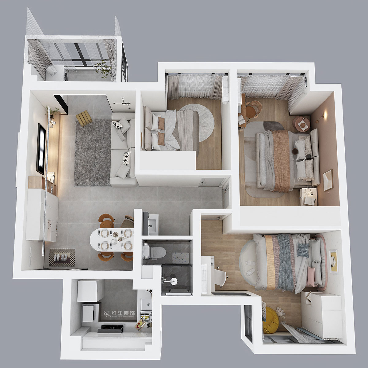 吳波｜花漾紫郡13-1102-95㎡-現(xiàn)代簡約風(fēng)格｜3室2廳1衛(wèi)｜新房裝修｜定制家｜全包12