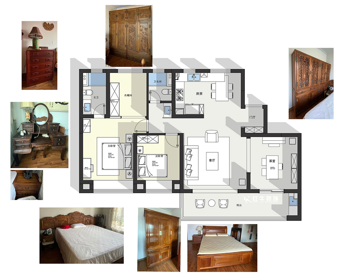 陸利民|金基中北映樾府5-702-140㎡-中式風(fēng)格|4室2廳2衛(wèi)|精裝修改造|改造家|全包13