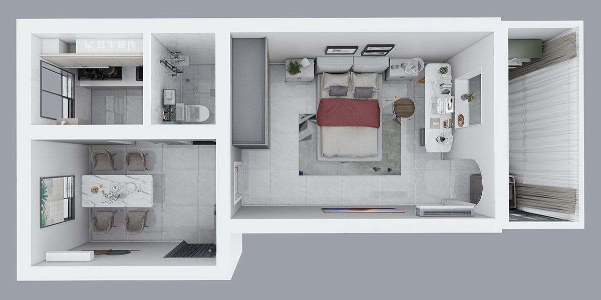 20230216吳波|汽輪四村15-7-40㎡-現(xiàn)代風格|1室1廳1衛(wèi)|舊房裝修|定制家|全包8萬|00_05鳥瞰圖