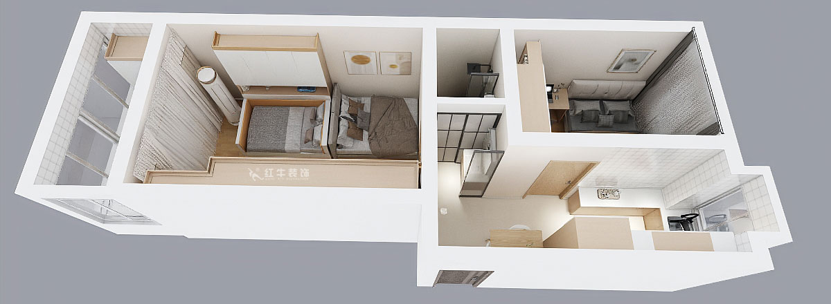 劉曉芳|三條巷110-210-45㎡-現(xiàn)代風(fēng)格|2室1廳1衛(wèi)|二手房裝修|定制家|全包8