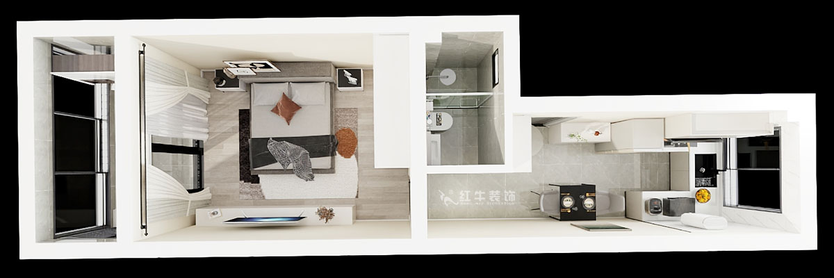 孟憲濤|殷高巷55-301-50㎡-現(xiàn)代簡約風(fēng)格|1室1廳1衛(wèi)|老房裝修|定制家|全包8萬|00_04鳥瞰圖