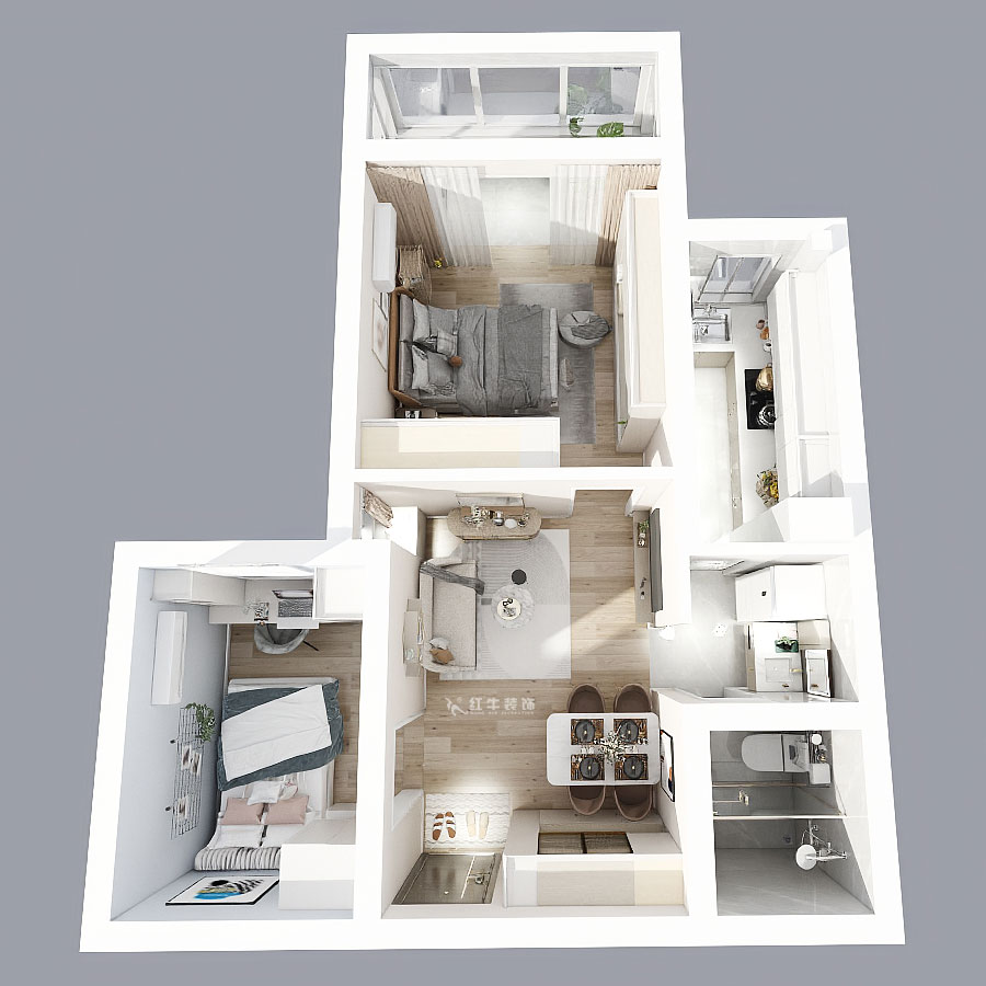 顧娟|丹鳳新寓1-803-60㎡-現(xiàn)代風(fēng)格|2室2廳1衛(wèi)|舊房裝修|定制家|全包11