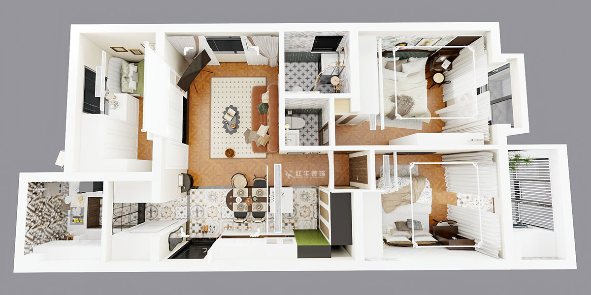 孟憲濤|觀泓雅苑A區(qū)6-2101-115㎡-法式南洋復(fù)古風(fēng)格|3室1廳2衛(wèi)|新房裝修|定制家|全包16萬|00_04鳥瞰圖