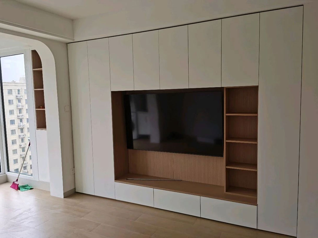 客戶見證｜又一工地完工，業(yè)主送來致謝錦旗，【內(nèi)附完工實(shí)景和效果圖】04電視背景墻1080x810