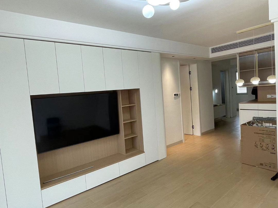 客戶見證｜又一工地完工，業(yè)主送來致謝錦旗，【內(nèi)附完工實(shí)景和效果圖】05電視背景墻1080x809