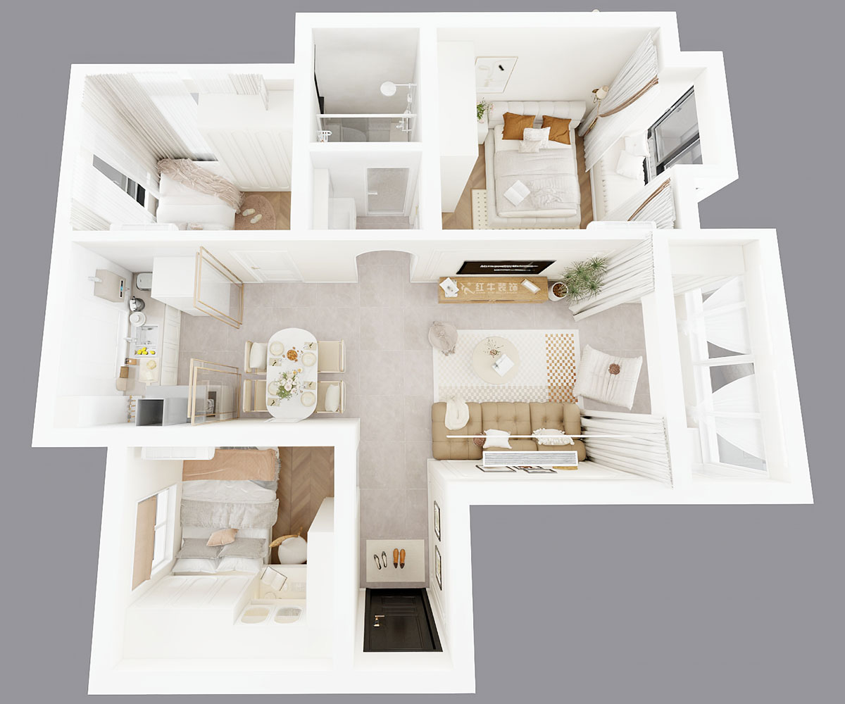 朱明琪|招商蘭溪谷二期1-2-1104-75㎡-奶油風(fēng)|3室2廳1衛(wèi)|老房裝修|定制家|全包10