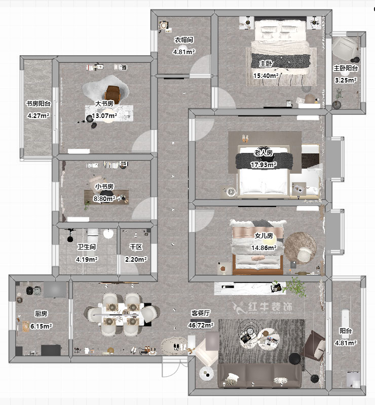 劉小勇|翠屏東南18-601-180㎡-現(xiàn)代簡約風(fēng)格|5室2廳2衛(wèi)|新房裝修|定制家|全包21
