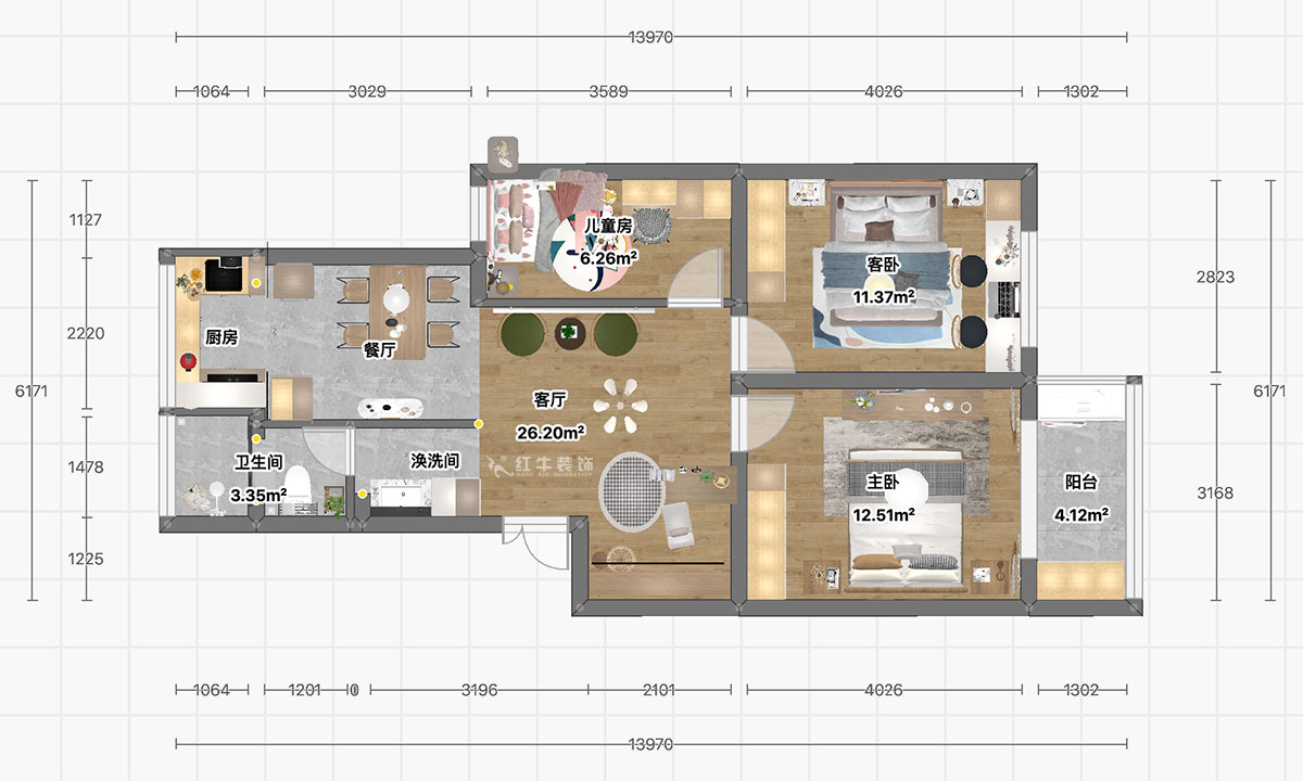 顧娟｜郵政世紀(jì)花園43-101-75㎡-現(xiàn)代簡(jiǎn)約風(fēng)格｜3室2廳1衛(wèi)｜舊房裝修｜定制家｜全包12