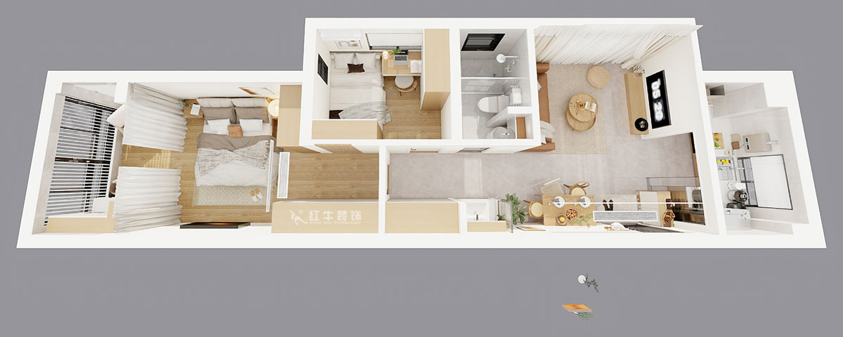 朱彥|觀泓雅苑7-7-1710-75㎡-現(xiàn)代簡約風(fēng)格|2室1廳1衛(wèi)|新房裝修|定制家|全包10萬|00_04鳥瞰圖