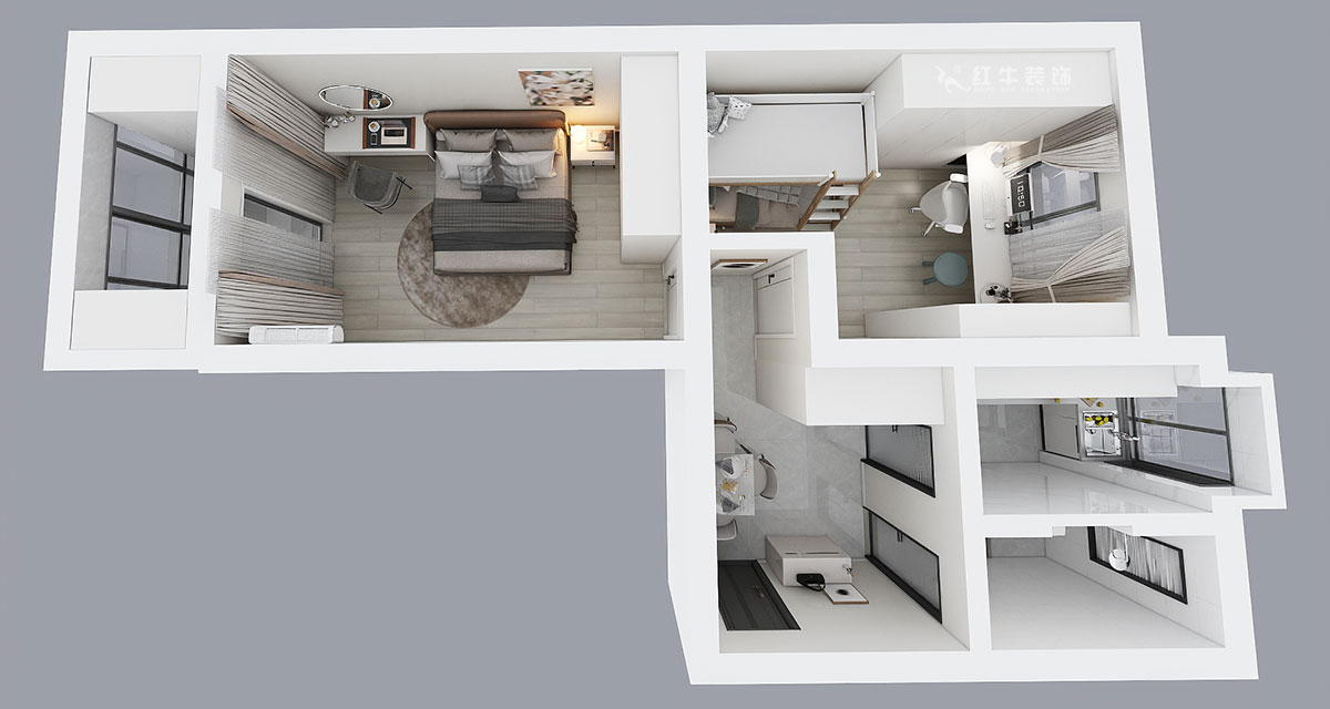 陶陽(yáng)|水佐崗32巷19-303-50㎡-簡(jiǎn)約風(fēng)格|2室1廳1衛(wèi)|二手房裝修|定制家|全包9萬(wàn)|00_04鳥瞰圖