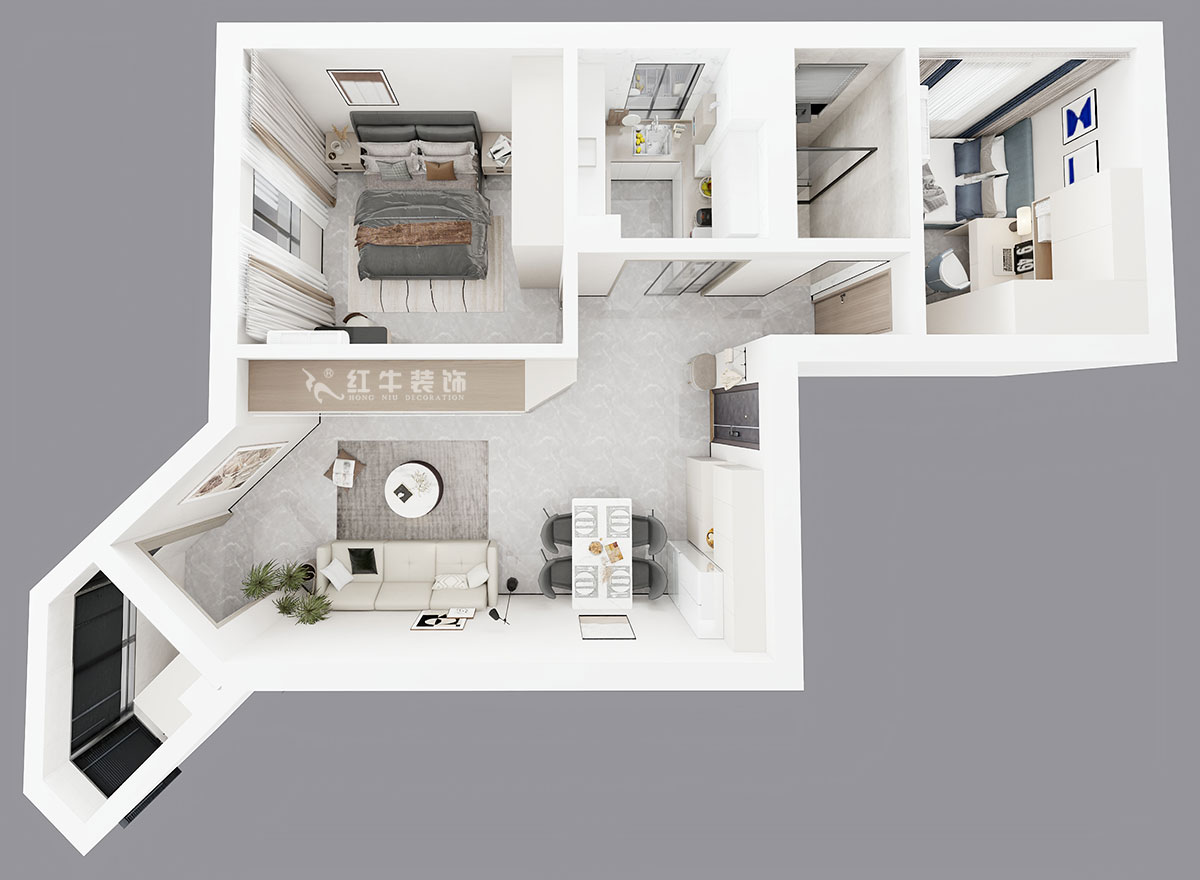 孟憲濤｜北門(mén)橋10號(hào)1508室-85㎡-現(xiàn)代簡(jiǎn)約風(fēng)格｜2室2廳1衛(wèi)｜老房裝修｜定制家｜全包12萬(wàn)｜00_05鳥(niǎo)瞰圖