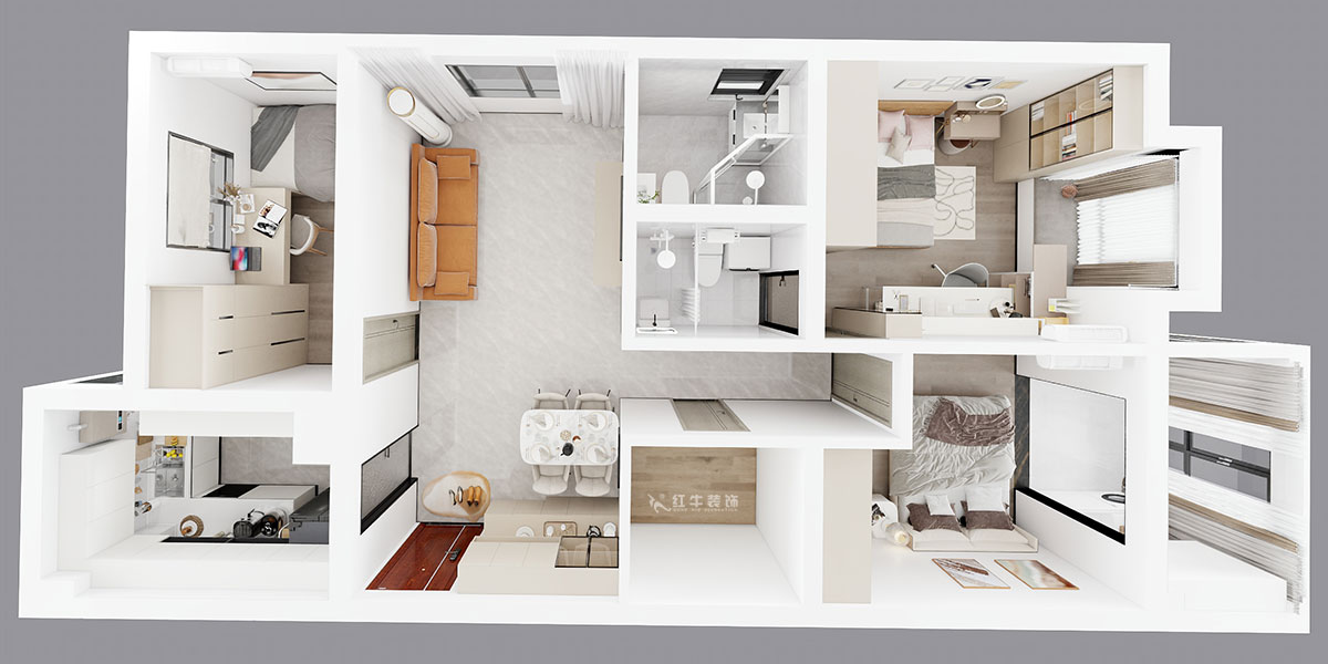 陶陽|觀泓雅苑A區(qū)6-1-901-115㎡-簡約風格|3室2廳2衛(wèi)|新房裝修|定制家|全包16萬|00_04鳥瞰圖