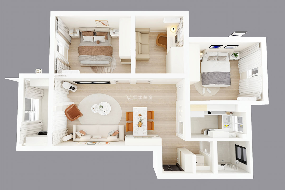 朱明琪|春江新城新河苑一期8-3-510-94㎡-現(xiàn)代風(fēng)格|3室2廳1衛(wèi)|老房改造|定制家|全包12萬(wàn)|00_04鳥瞰圖