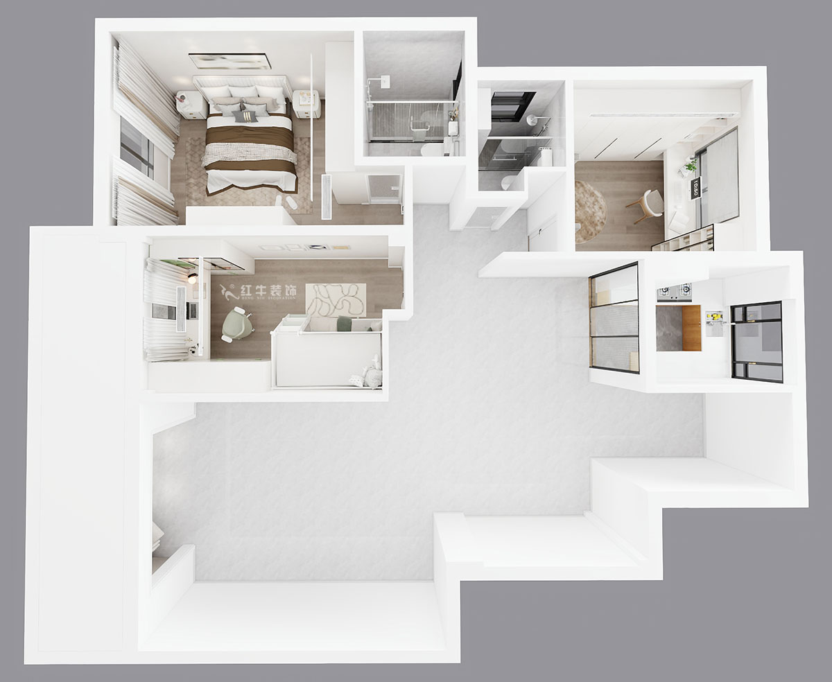 賈庭|陽(yáng)光聚寶山莊臻園28-2-304-128㎡-現(xiàn)代風(fēng)格|3室2廳1廚2衛(wèi)|老房裝修|定制家|全包15