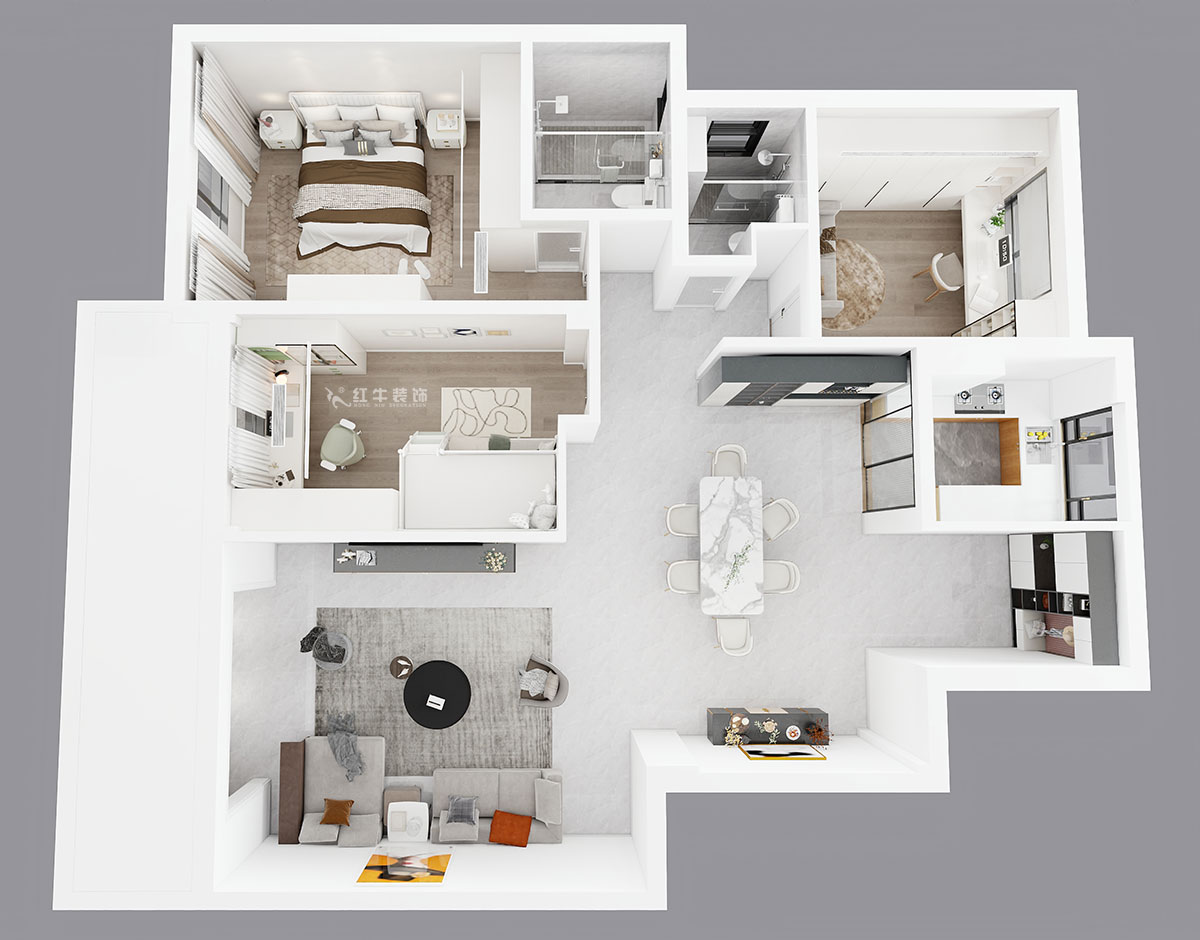 賈庭|陽(yáng)光聚寶山莊臻園28-2-304-128㎡-現(xiàn)代風(fēng)格|3室2廳1廚2衛(wèi)|老房裝修|定制家|全包15