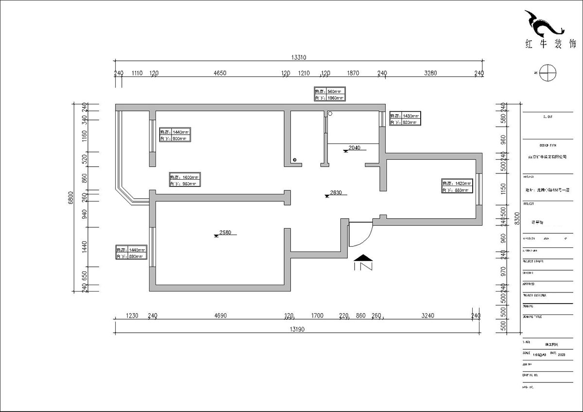 朱明琪｜評(píng)事街137號(hào)3-402-71㎡-原木風(fēng)格｜3室2廳1衛(wèi)｜老房改造｜定制家｜全包11萬(wàn)｜00_01原始結(jié)構(gòu)圖