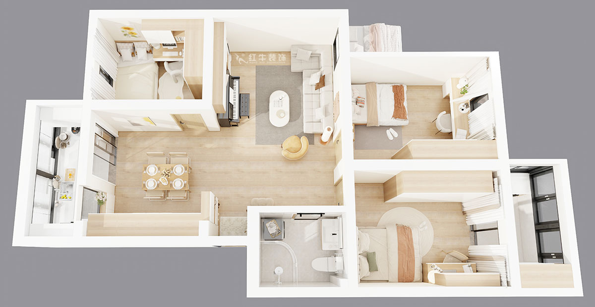 顧娟|童衛(wèi)路6號南農(nóng)大73-203-95㎡-現(xiàn)代風格|3室2廳1衛(wèi)|舊房裝修|定制家|全包13