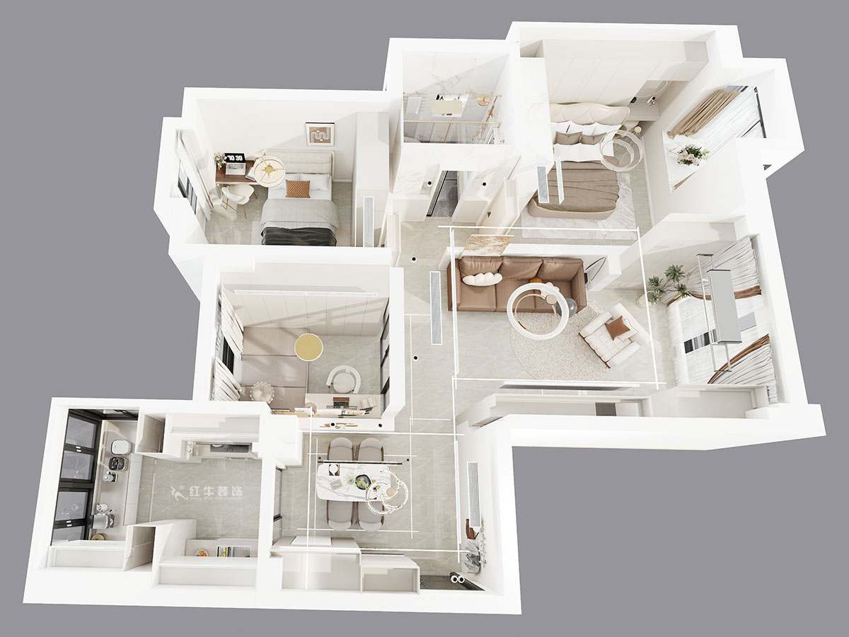 吳波｜金陵灣6-3-1901-120㎡-現(xiàn)代簡(jiǎn)約風(fēng)格｜3室2廳1衛(wèi)｜新房裝修｜定制家｜全包15萬(wàn)｜00_05鳥(niǎo)瞰圖