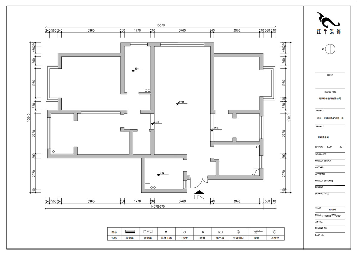 朱明琪|星葉瑜憬灣2-2-1006-127㎡-北歐風(fēng)格|3室2廳2衛(wèi)|新房裝修|定制家|全包16萬|00_01原始結(jié)構(gòu)圖