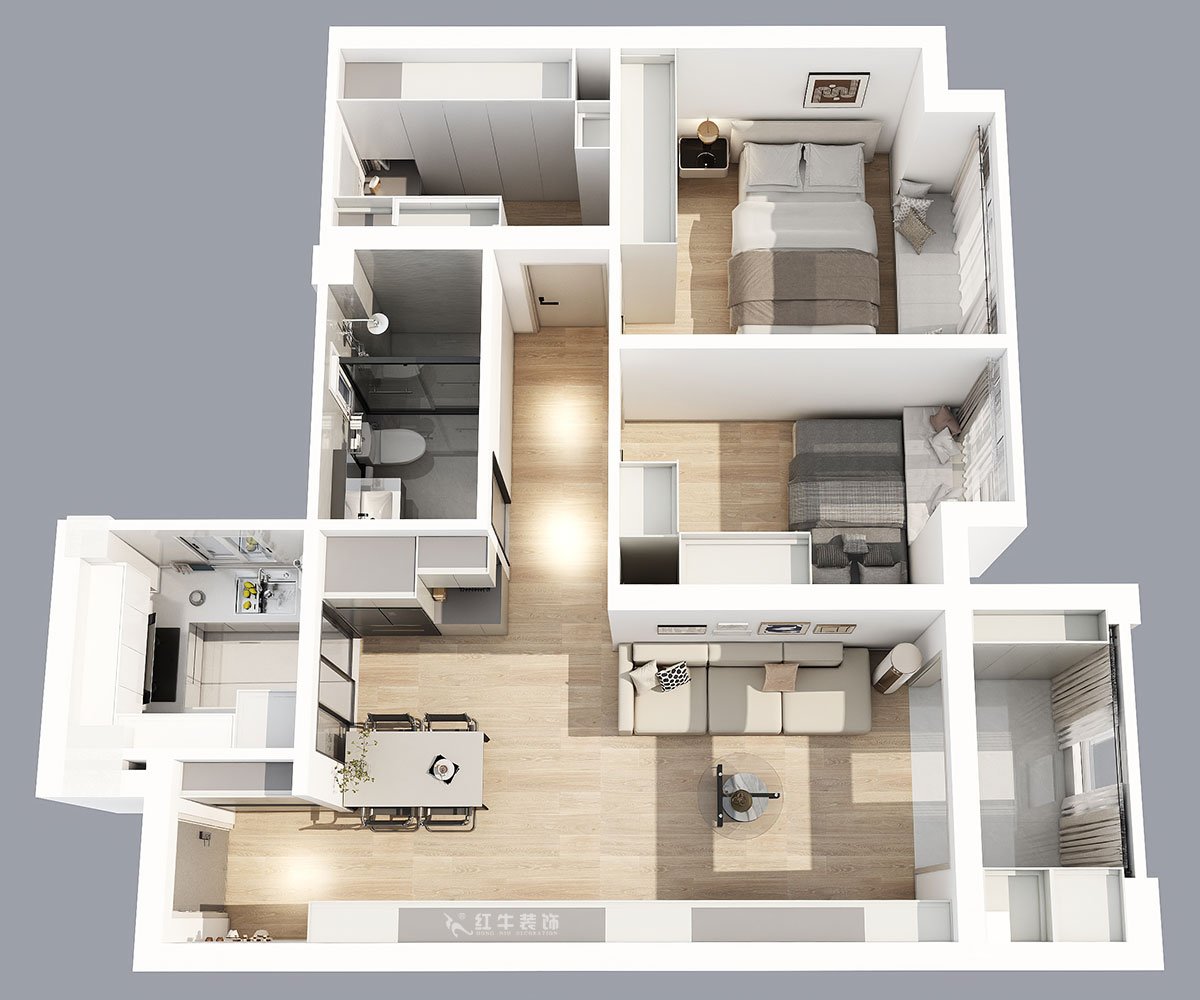 劉萍萍|賈瑤華府4-2103-85㎡-現(xiàn)代簡約風(fēng)格|3室2廳1衛(wèi)|新房裝修|定制家|全包11