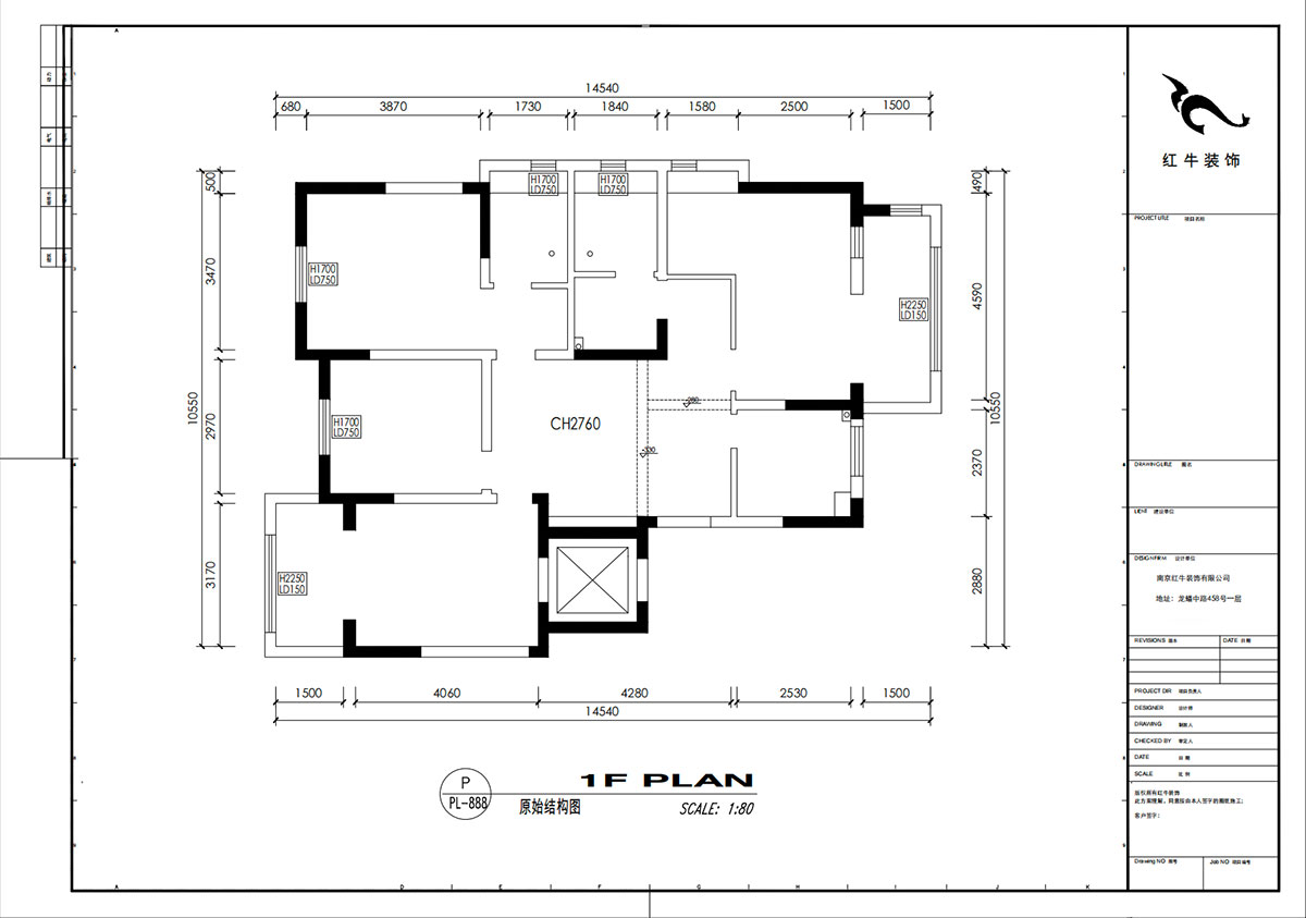 劉小勇|柏悅瀾庭28-206-125㎡-現(xiàn)代簡約風格|3室2廳2衛(wèi)|老房裝修|定制家|全包17萬|00_01原始結(jié)構(gòu)圖