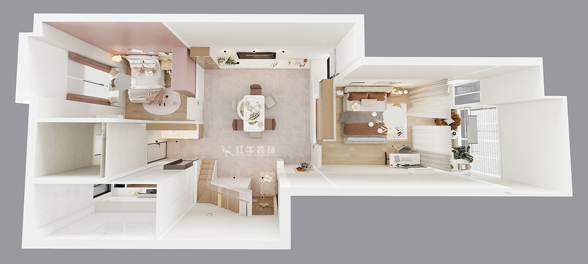 朱明琪|一品嘉園1-29-606-89㎡-現(xiàn)代簡(jiǎn)約風(fēng)格|2室1廳1衛(wèi)+閣樓|老房裝修|定制家|全包13萬|00_04鳥瞰圖